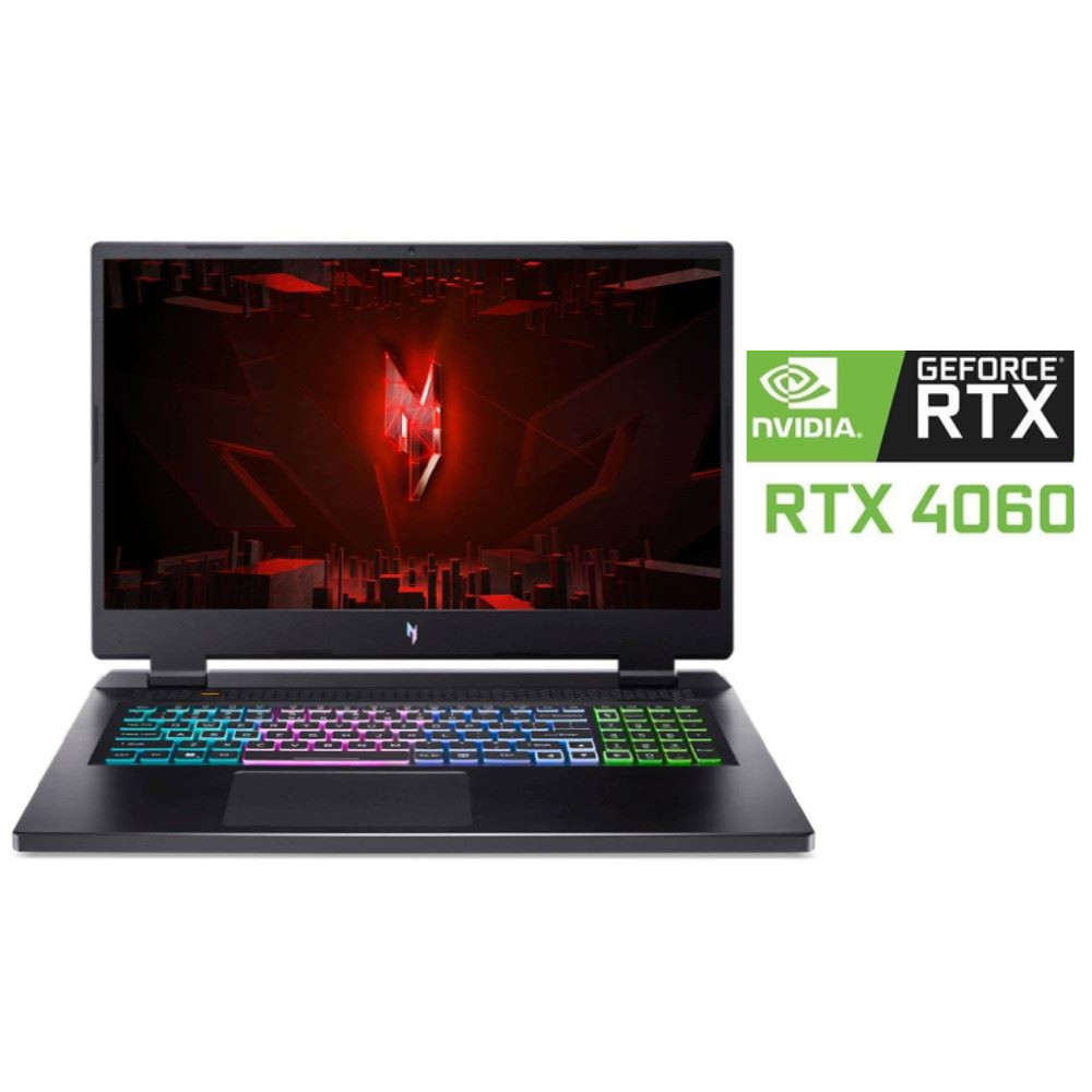 (Cert. Refurbished)Acer Nitro 17 : 17.3" QHD (2560x1440) 16:9, 165Hz 3ms, 300-nits, 100% sRGB, Anti-glare, IPS Display, Ryzen 7 7840HS, RTX 4060 (140W), 16GB DDR5 RAM, 1TB SSD